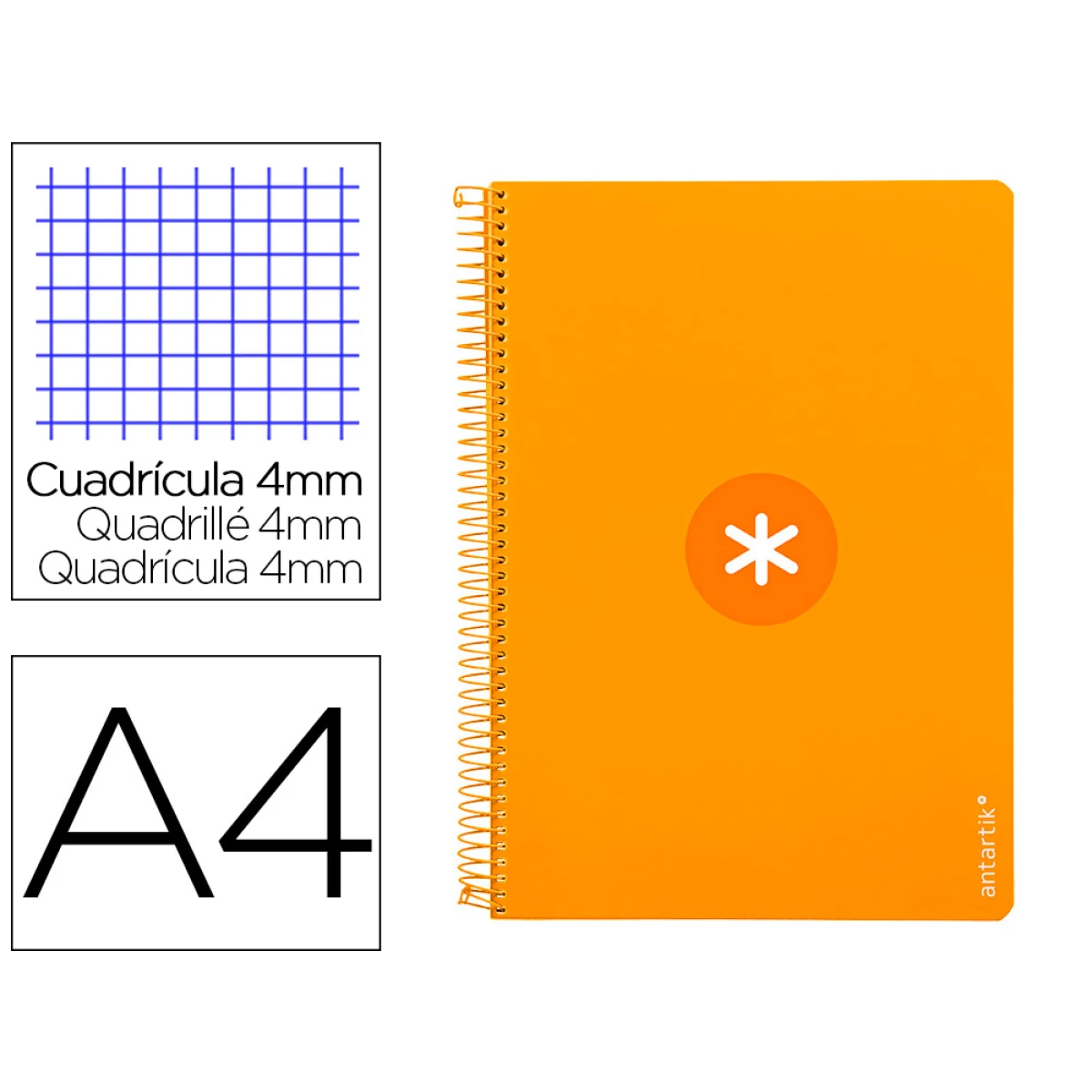 Thumbnail-Caderno espiral liderpapel a4 antartik capa dura 80f 100gr quadricula 4mm com margem cor mostarda