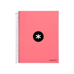 Galery – Caderno espiral liderpapel din a4 antartik capa forrada 120 f 100 gr liso 5 bandas cor coral0