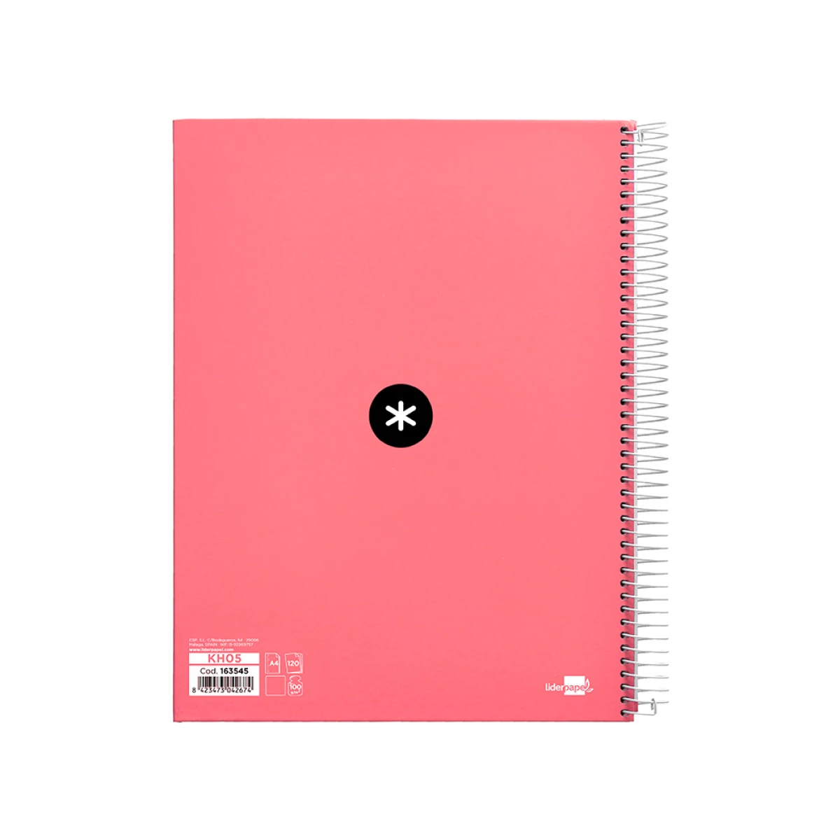 Galery – Caderno espiral liderpapel din a4 antartik capa forrada 120 f 100 gr liso 5 bandas cor coral0