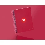 Galery – Caderno espiral liderpapel din a5 antartik capa forrada 120 f 100 gr quadricula 5 mm 5 bandas cor framboesa0