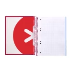 Galery – Caderno espiral liderpapel din a5 antartik capa forrada 120 f 100 gr quadricula 5 mm 5 bandas cor framboesa0