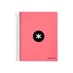 Galery – Caderno espiral liderpapel din a5 antartik capa forrada 120 f 100 gr liso 5 mm 5 bandas cor coral0