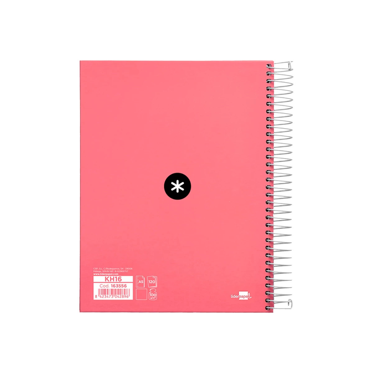 Galery – Caderno espiral liderpapel din a5 antartik capa forrada 120 f 100 gr liso 5 mm 5 bandas cor coral0