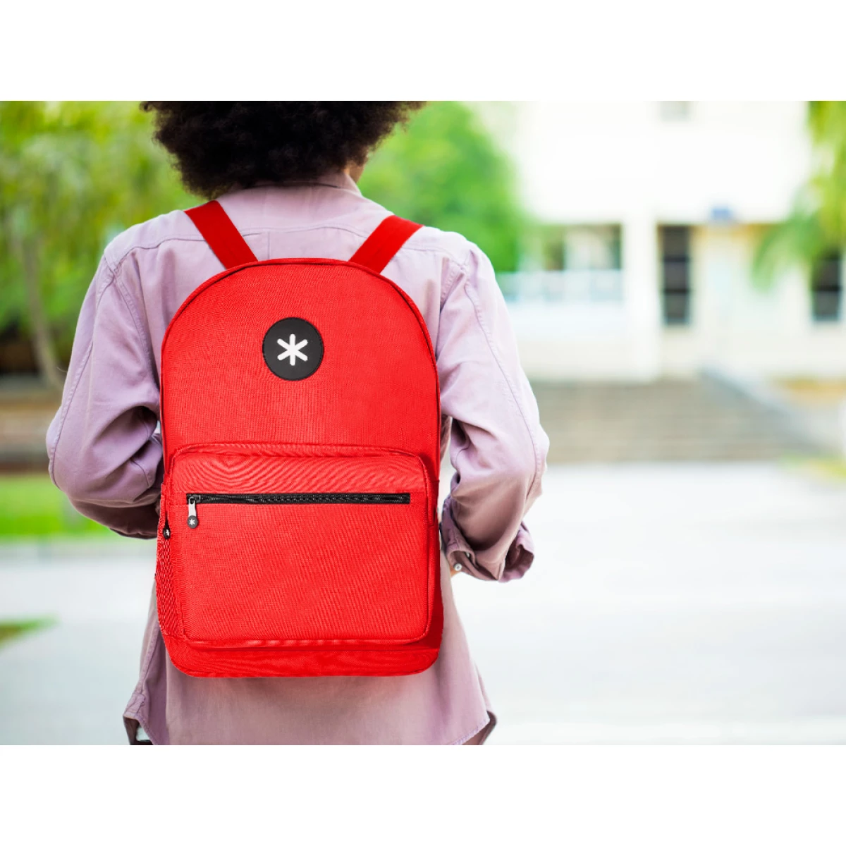 Galery – Mochila para portatil 15,6/’ antartik com pega e bolso frontal com fecho cor vermelho 320x140x430 mm0