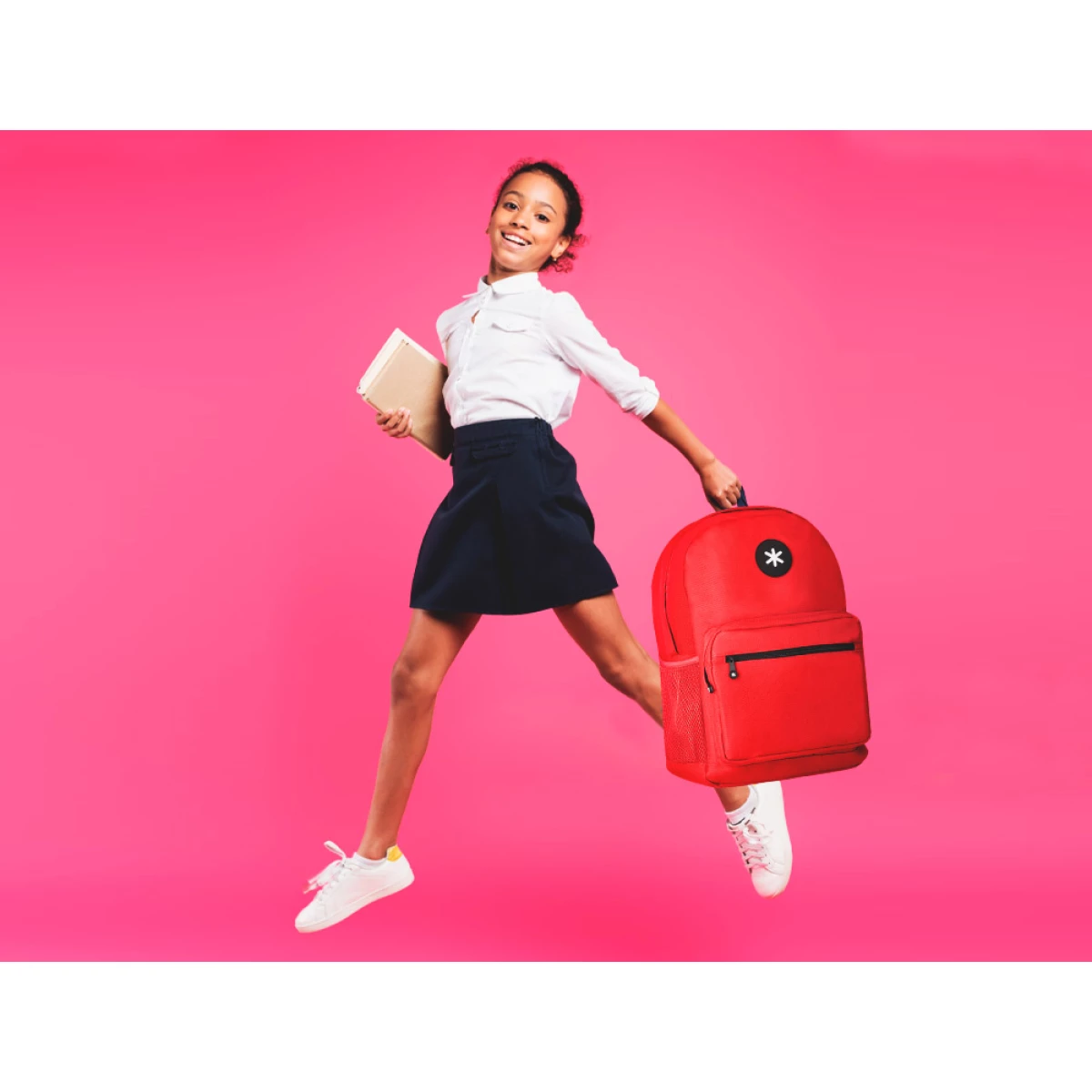 Galery – Mochila para portatil 15,6/’ antartik com pega e bolso frontal com fecho cor vermelho 320x140x430 mm0