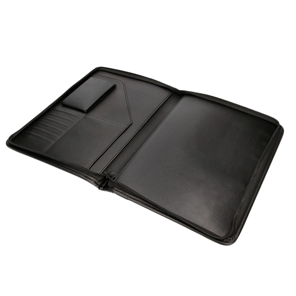 Galery – Pasta portfolio fecho com bolsa para telemovel e porta cartoes cor preto 260×355 mm0