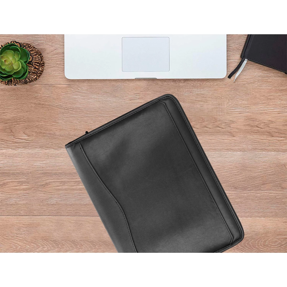 Galery – Pasta portfolio fecho com bolsa para telemovel e porta cartoes cor preto 260×355 mm0