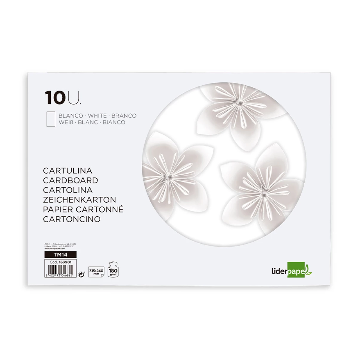 Galery – Bloco trabalhos manuais liderpapel cartolina 240x315mm 10 folhas cor branco0