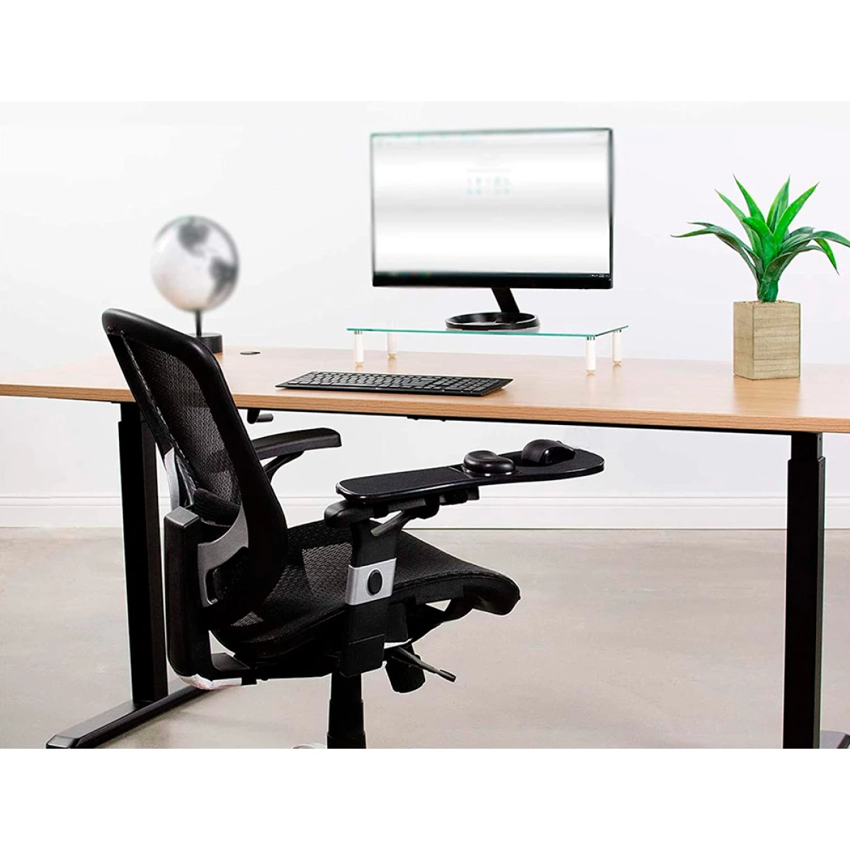 Galery – Apoio de bracos ergonomico q-connect com tapete de rato e apoio de pulsos preto 220x140x480 mm0