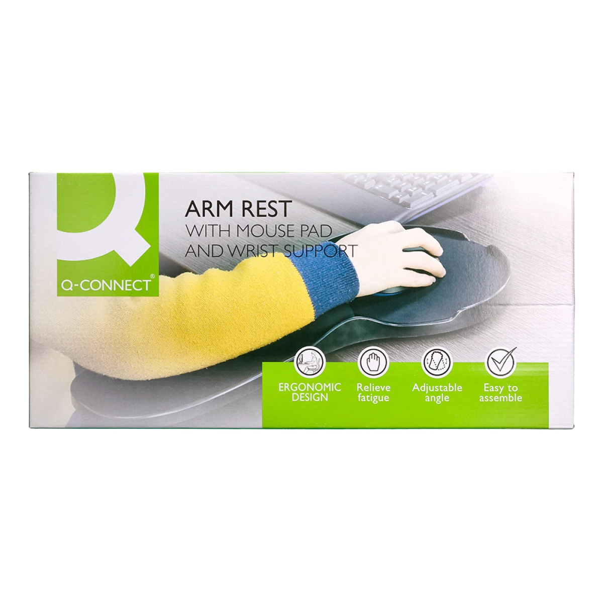 Galery – Apoio de bracos ergonomico q-connect com tapete de rato e apoio de pulsos preto 220x140x480 mm0