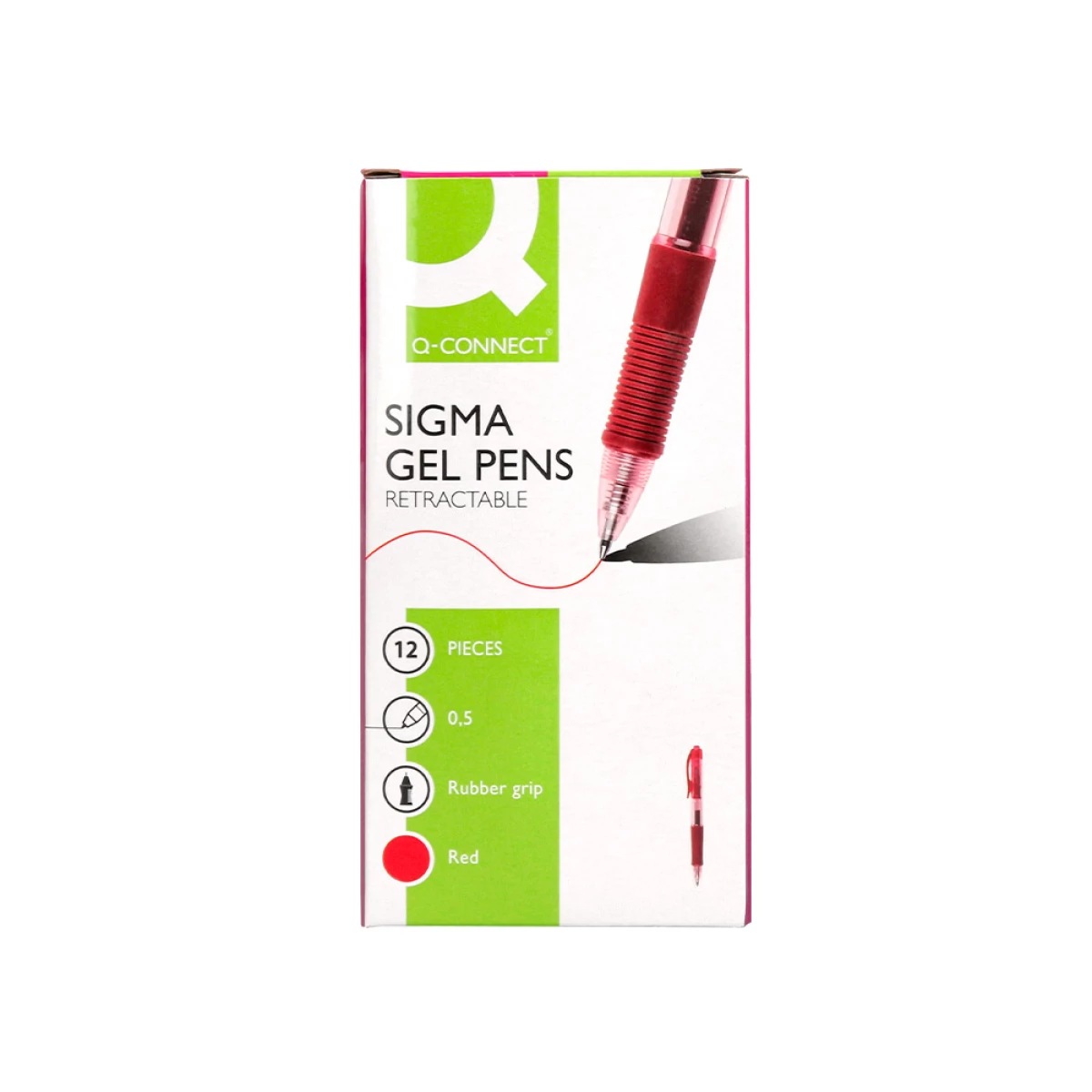 Galery – Esferografica q-connect sigma retratil 0,5 mm cor vermelho – 12 unidades0