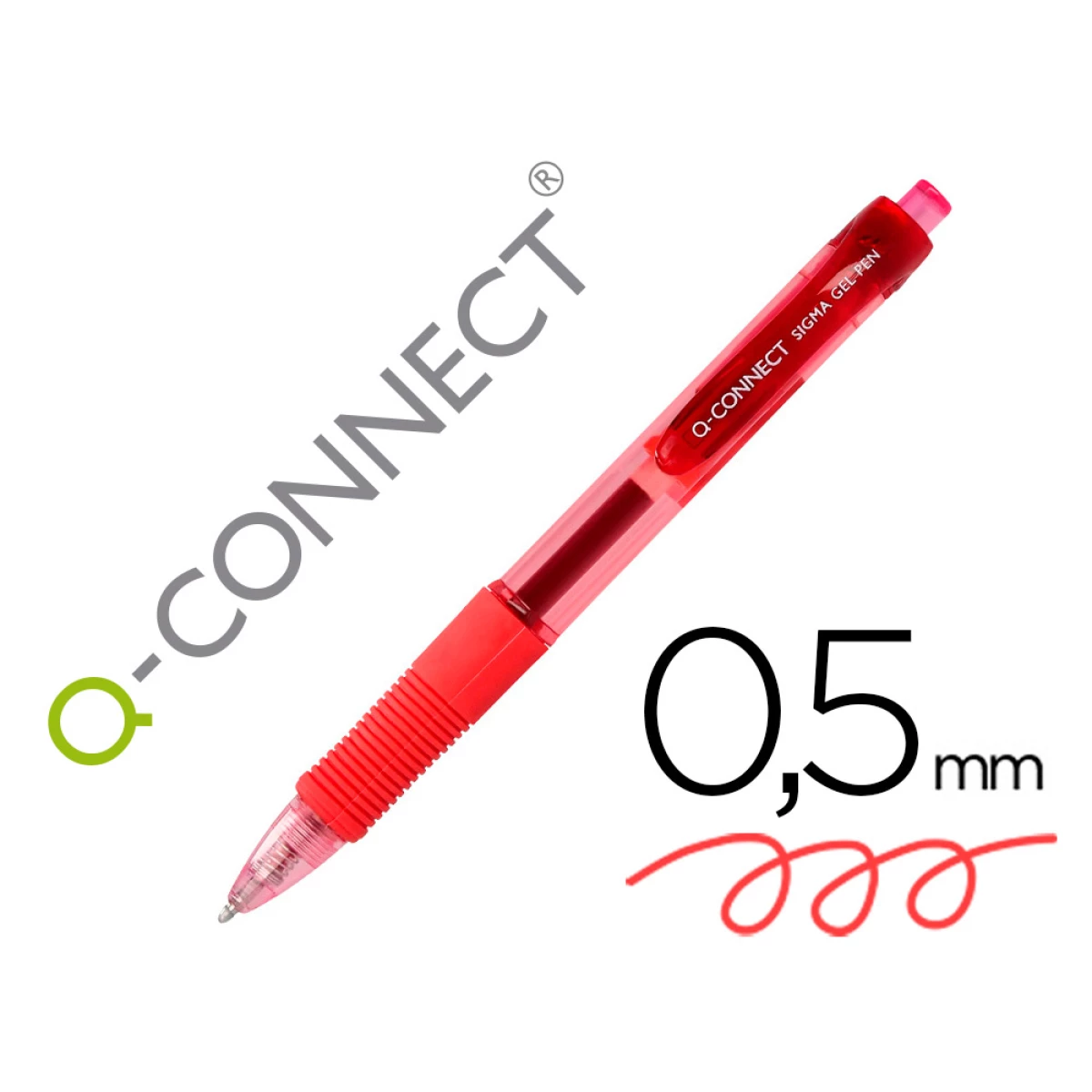 Thumbnail-Esferografica q-connect sigma retratil 0,5 mm cor vermelho – 12 unidades