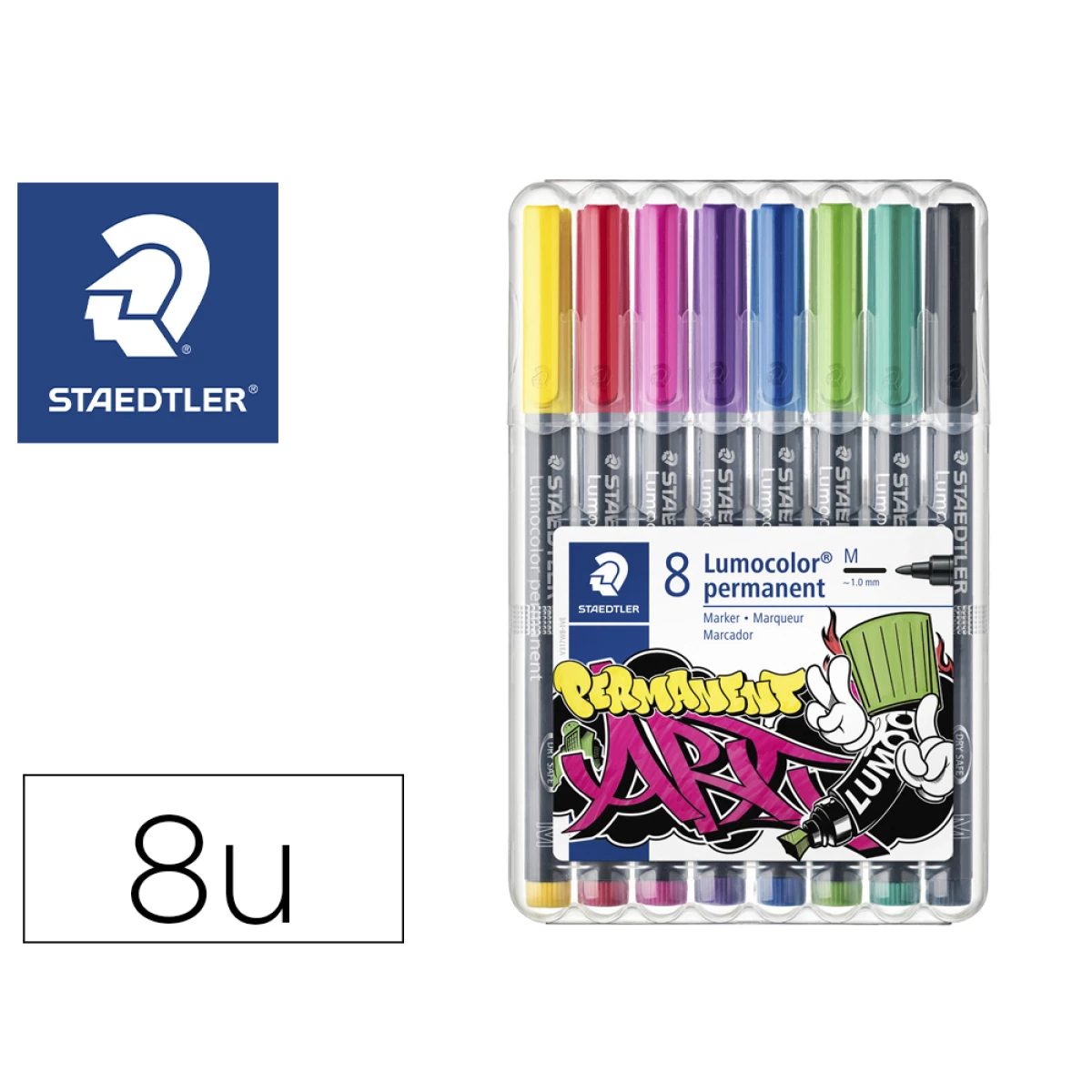 Thumbnail-Rotulador staedtler lumocolor permanente art estuche de 8 unidades colores surtidos