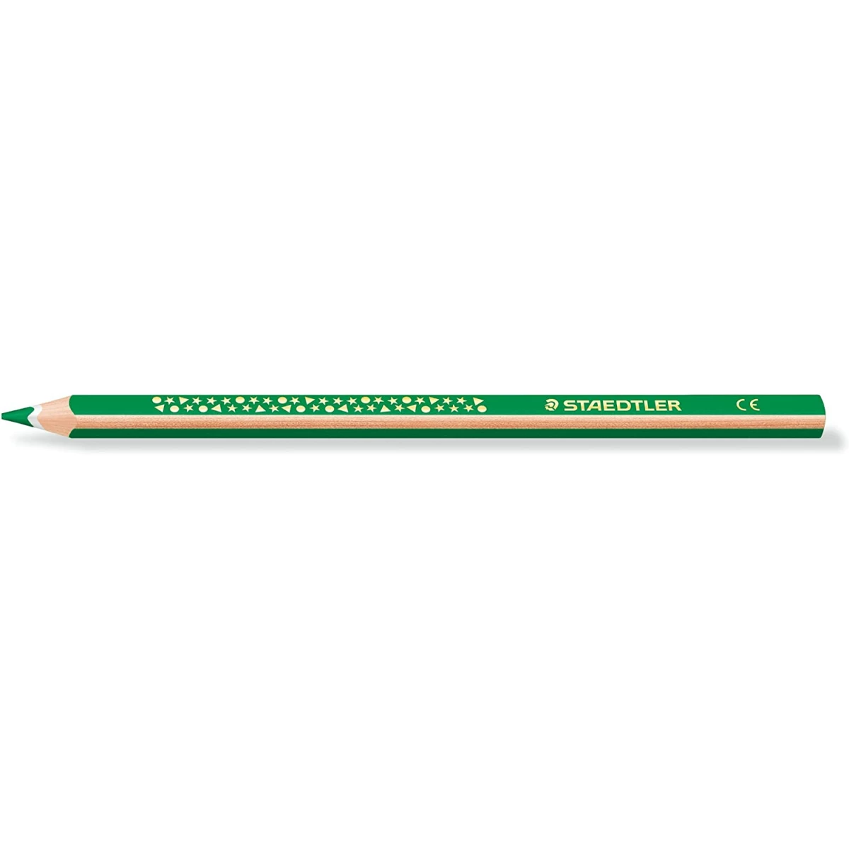 Thumbnail-Lápis de cor triangular Jumbo Noris 128 da Staedtler – mina de 4 mm – resistência à quebra – design ergonômico – cor verde