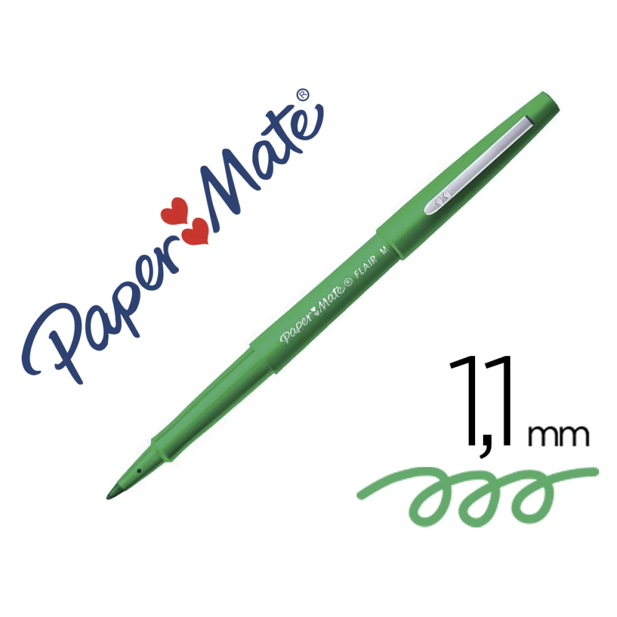 Thumbnail-Marcador paper mate flair original ponta fibra verde – 12 unidades