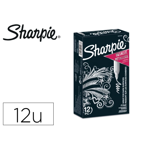 Thumbnail-Marcador sharpie permanente fino metallic prata – 12 unidades