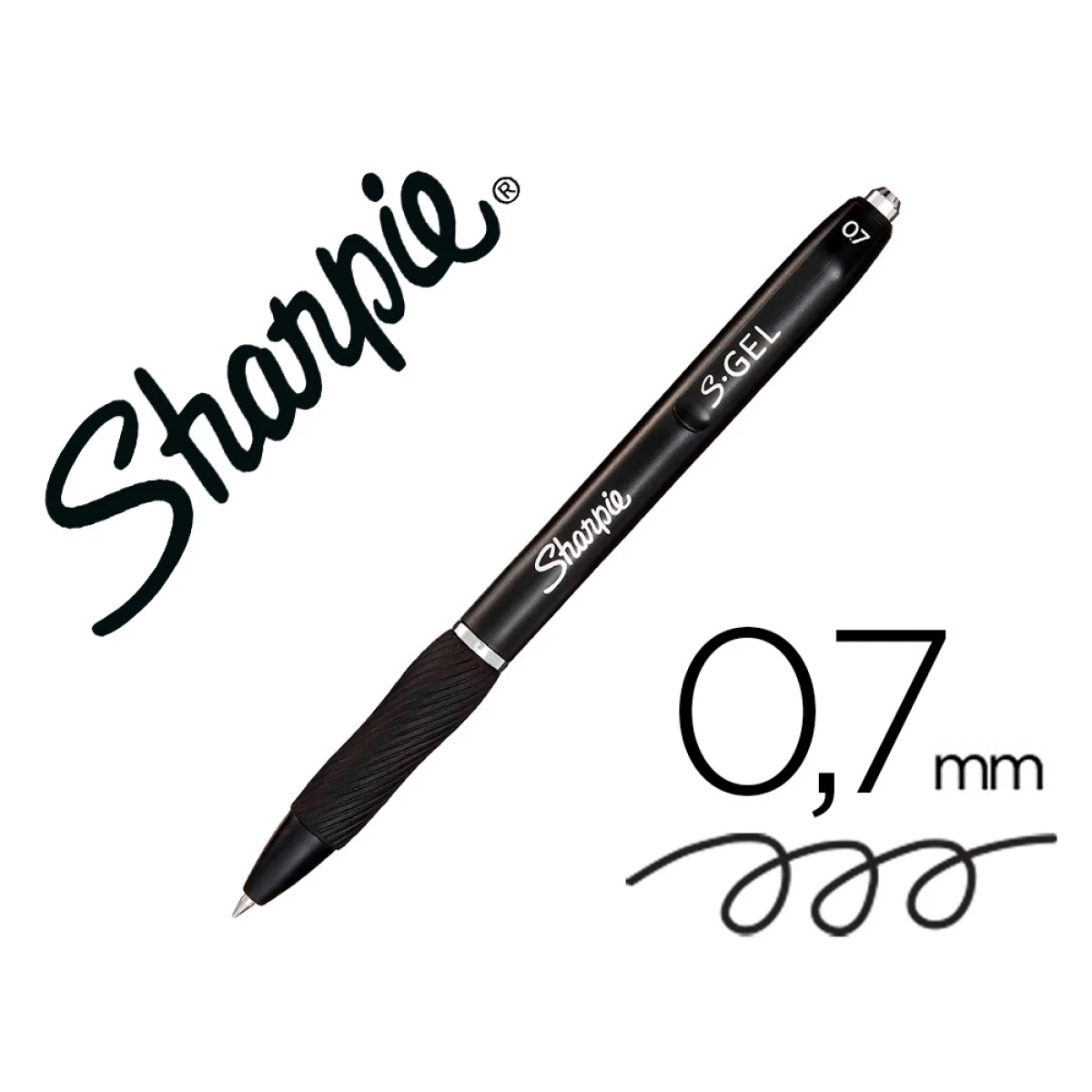 Thumbnail-Esferografica sharpie retratil tinta gel ponta 0,7 mm cor preto – 12 unidades