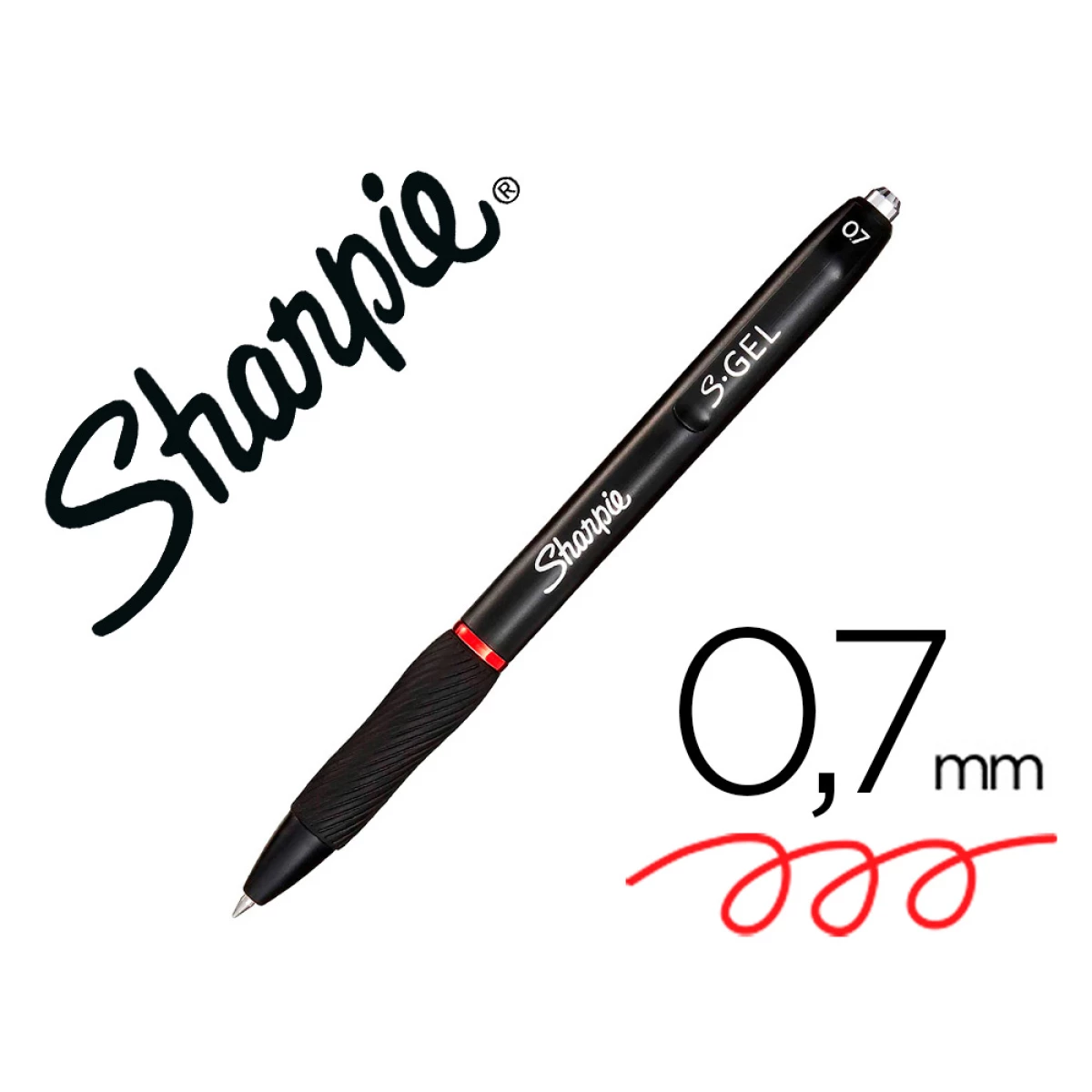 Thumbnail-Esferografica sharpie retratil tinta gel ponta 0,7 mm cor vermelho – 12 unidades