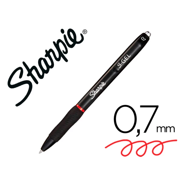 Thumbnail-Esferografica sharpie retratil tinta gel ponta 0,7 mm cor vermelho – 12 unidades