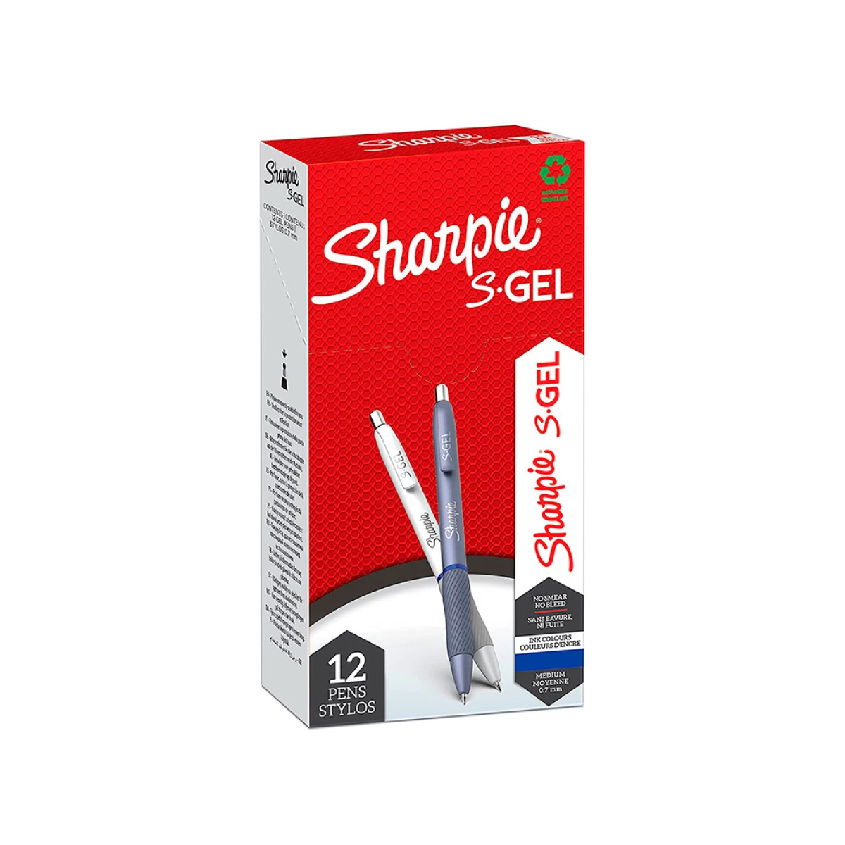 Galery – Esferografica sharpie fashion retratil tinta gel azul 0,7 mm caixa 2 unidades azul ceu/branco – 12 unidades0