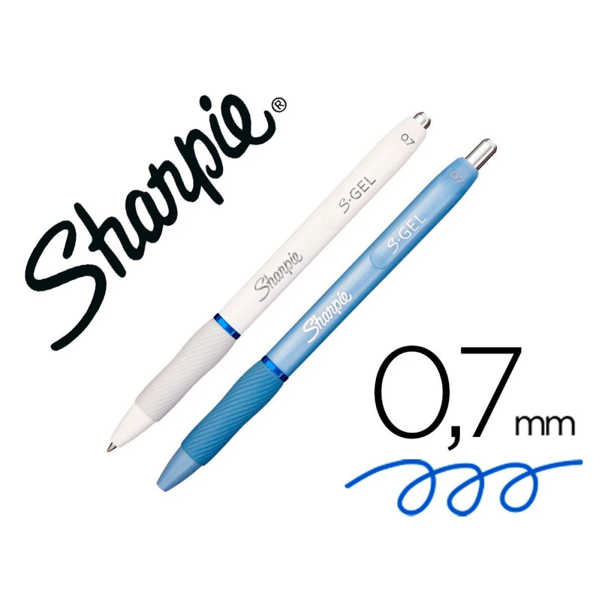 Thumbnail-Esferografica sharpie fashion retratil tinta gel azul 0,7 mm caixa 2 unidades azul ceu/branco – 12 unidades