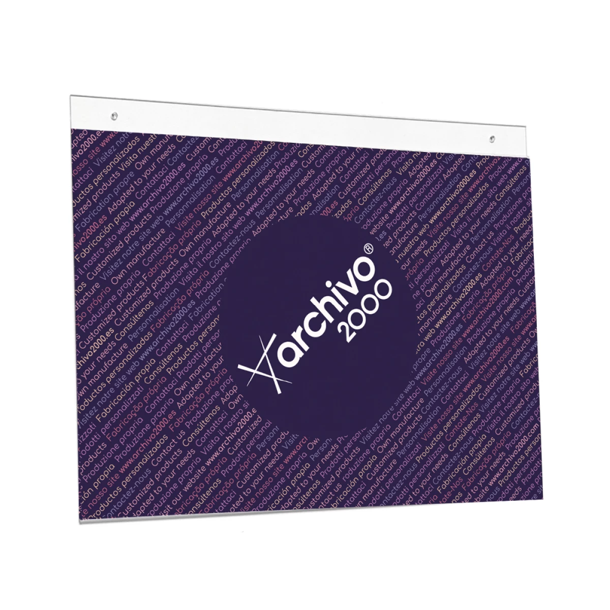 Galery – Expositor de parede archivo 2000 com furos ultra transparente din a4 horizontal 300×235 mm0