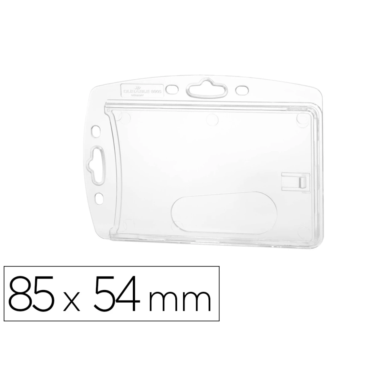 Thumbnail-Identificador durable rigido con pinza 1 tarjeta identificacion/pase seguridad color transparente 85×54 mm