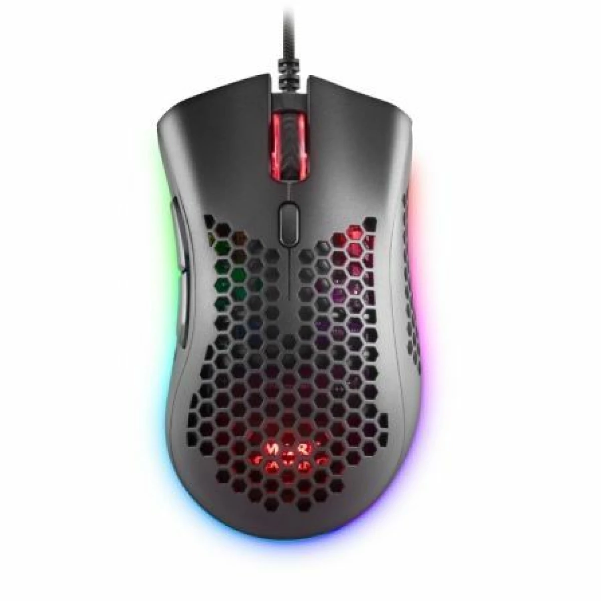 Thumbnail-Mars Gaming MMEX USB Gaming Mouse 32000dpi – Caixa com painel perfurado – 7 botões programáveis – Iluminação Chroma RGB – Uso com a mão direita – Cabo de 1,70 m