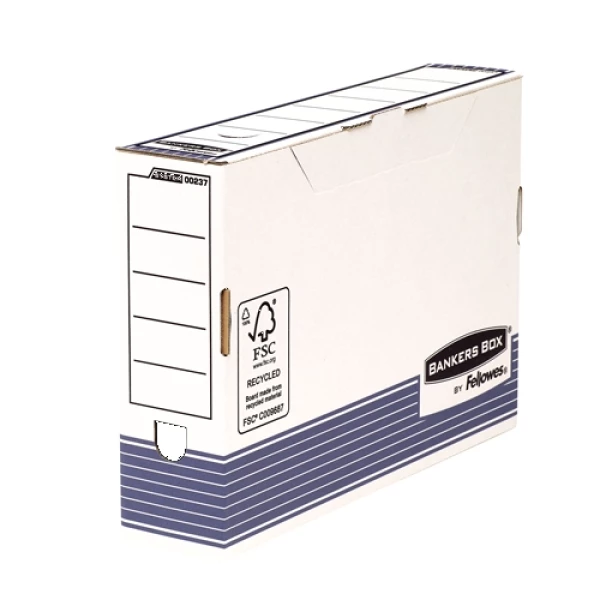 Thumbnail-Fellowes Bankers Box Caja de Archivo Definitive Folio 80mm – Fastfold Automatic Assembly – Recycled Carton FSC Certification