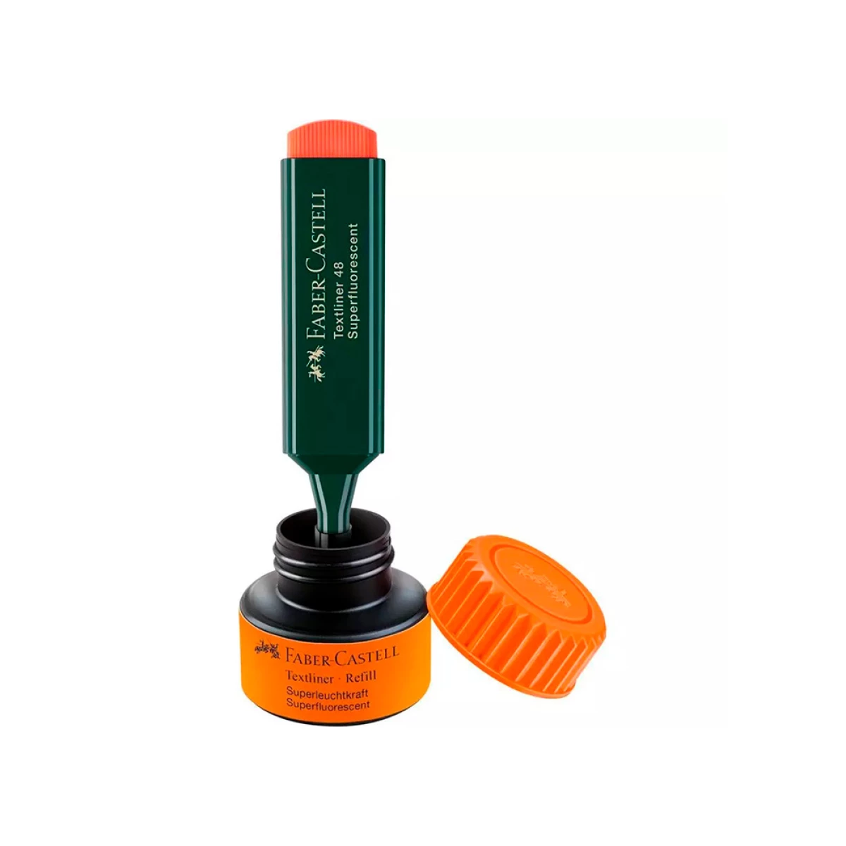 Galery – Tinta marcador faber castell fluorescente 1549 com sistema capilar cor laranja frasco de 30 ml0