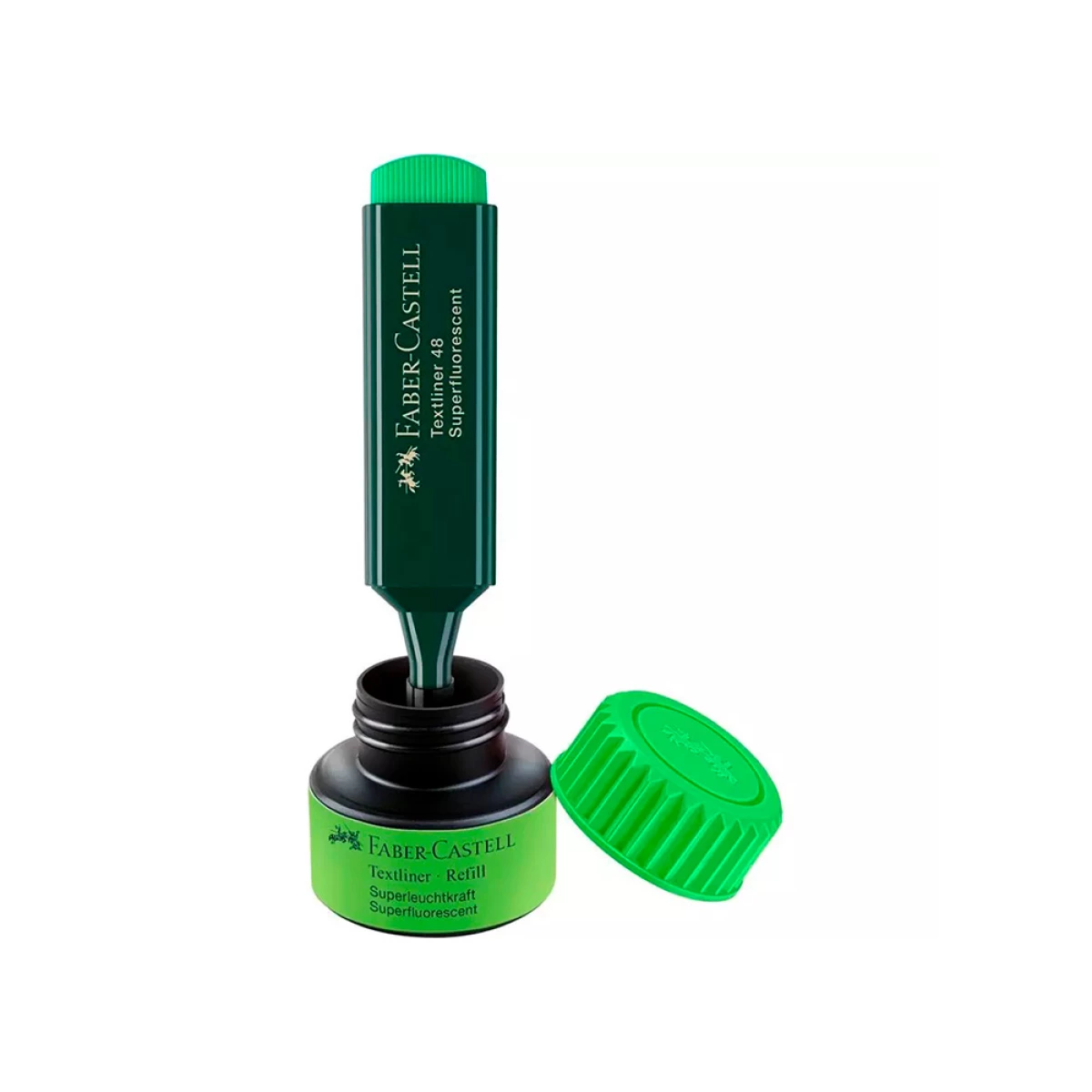 Galery – Tinta marcador faber castell fluorescente 1549 com sistema capilar cor verde frasco de 30 ml0