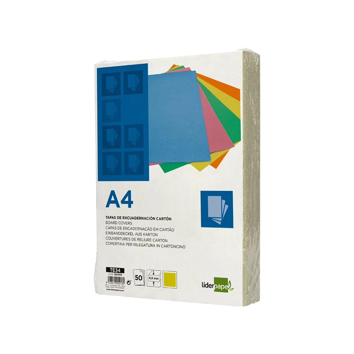 Galery – Capa de encadernacao liderpapel cartao din a4 0,9 mm amarelo fluor pack de 50 unidades0