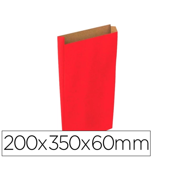 Thumbnail-Envelope basika kraft vermelho com fole m 200x350x60 mm pack de 25 unidades