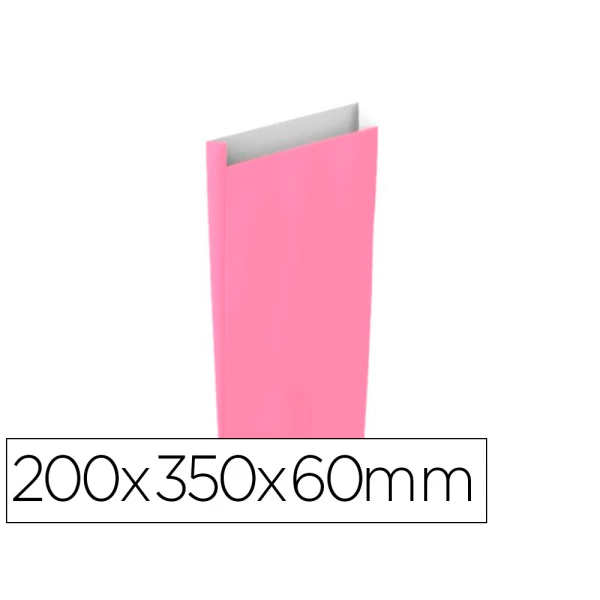 Thumbnail-Envelope basika celulose rosa com fole m 200x350x60 mm pack de 25 unidades