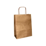 Galery – Saco de papel q-connect kraft natural liso xs com asa torcida 180x240x80 mm – 25 unidades0