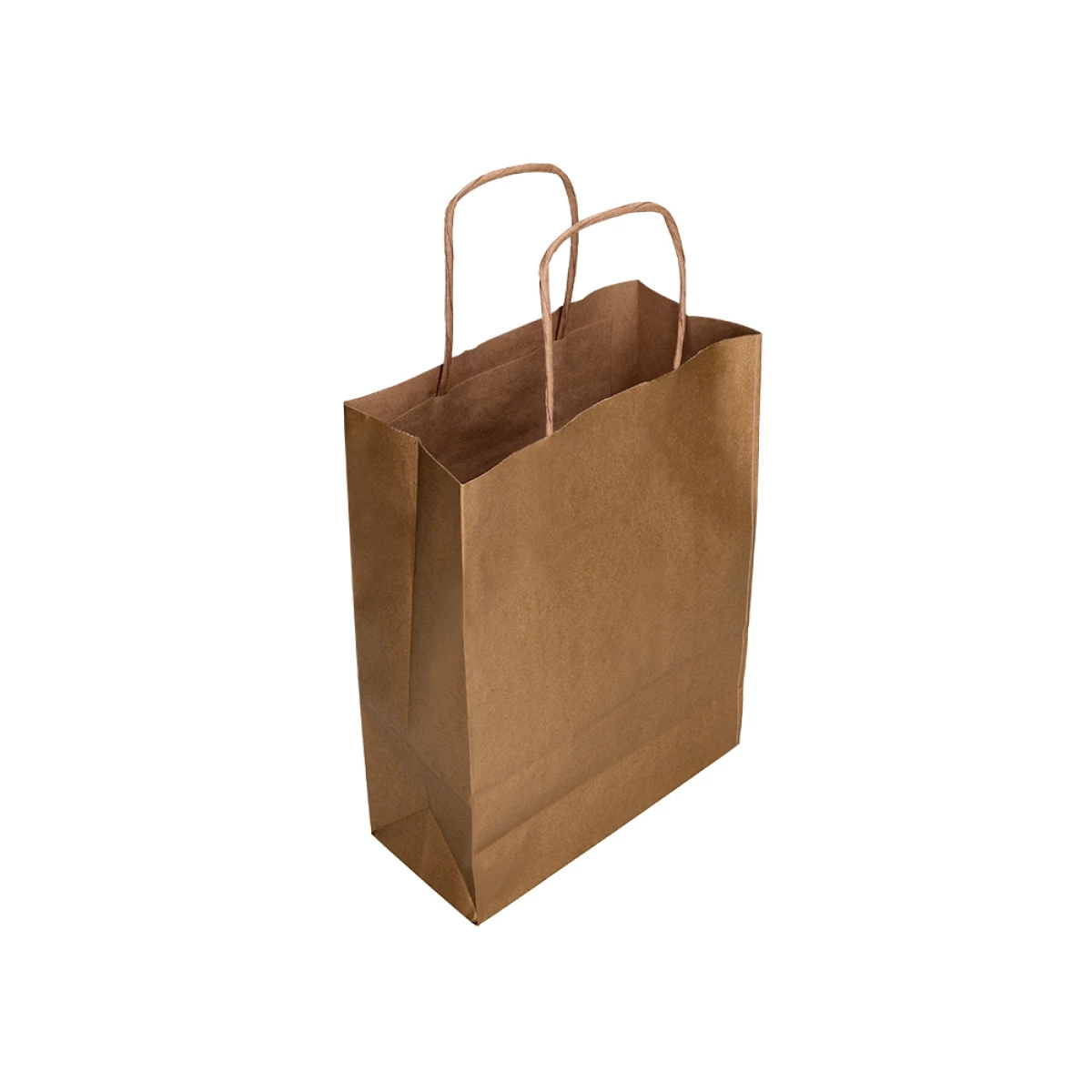 Galery – Saco de papel q-connect kraft natural liso xs com asa torcida 180x240x80 mm – 25 unidades0