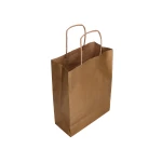 Galery – Saco de papel q-connect kraft natural liso xs com asa torcida 180x240x80 mm – 25 unidades0