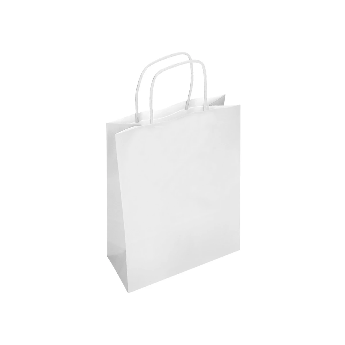 Galery – Saco de papel q-connect celulose branco s com asa torcida 240x320x10 mm – 25 unidades0