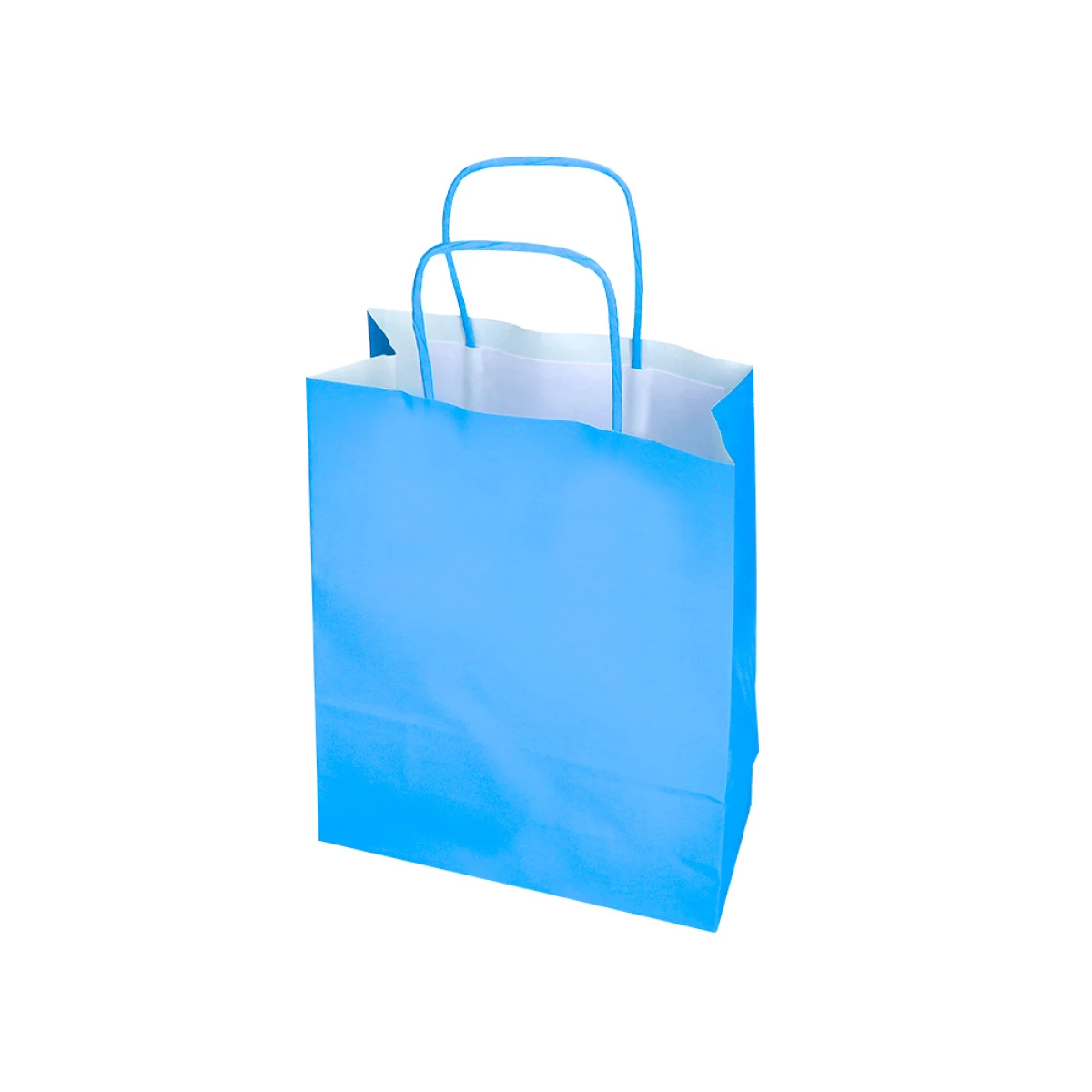 Galery – Saco de papel q-connect celulose celeste s com asa torcida 240x320x10 mm – 25 unidades0