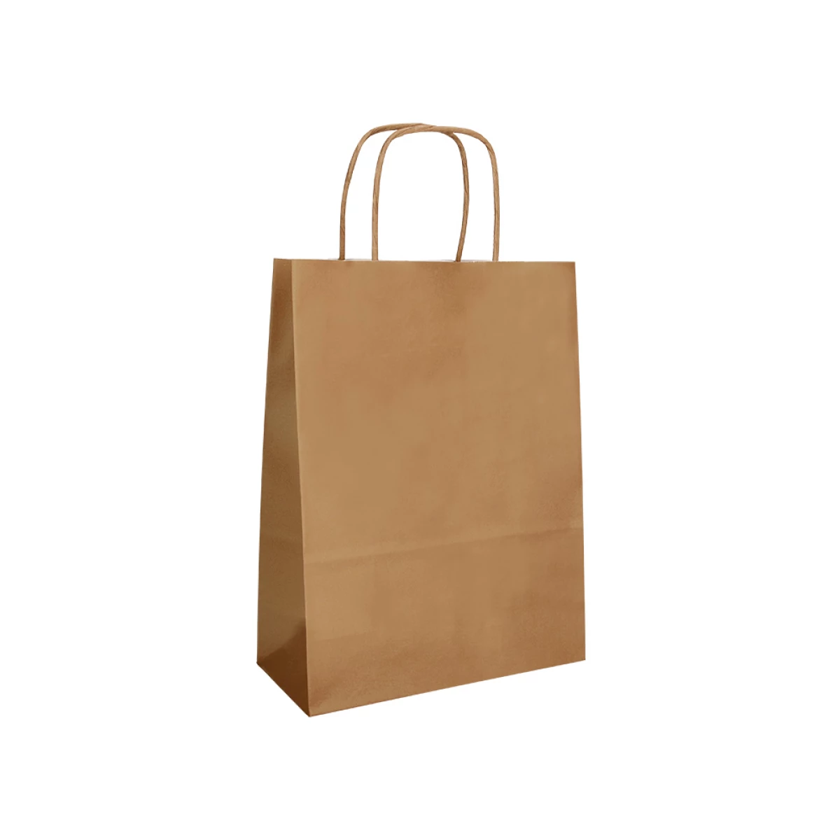 Galery – Saco de papel q-connect kraft natural liso l com asa torcida 320x400x14 mm – 25 unidades0