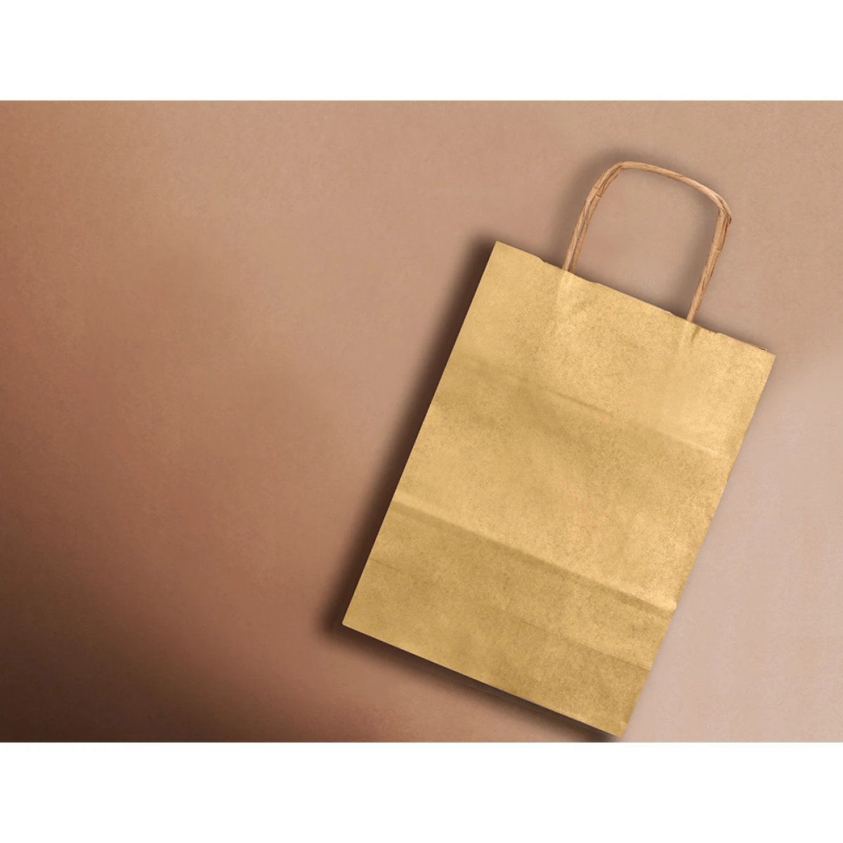 Galery – Saco de papel q-connect kraft ouro l com asa torcida 320x400x14 mm – 25 unidades0