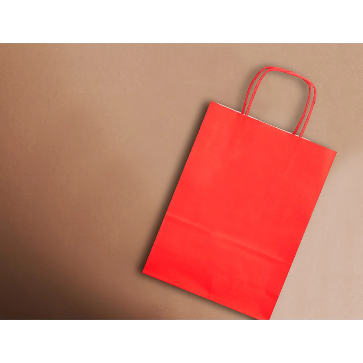 Galery – Saco de papel q-connect celulose vermelho l com asa torcida 320x400x14 mm – 25 unidades0