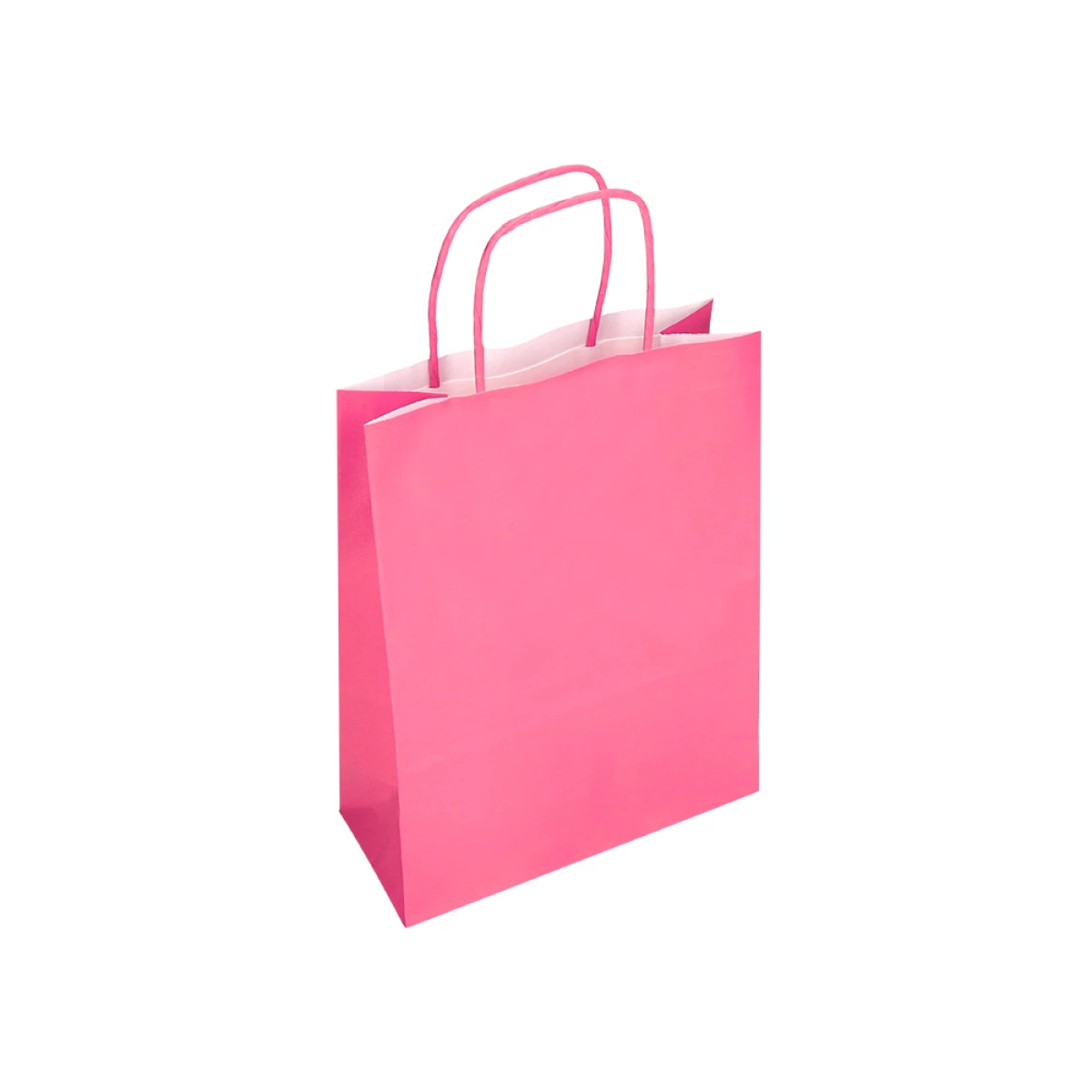 Galery – Saco de papel q-connect celulose rosa l com asa torcida 320x400x14 mm0