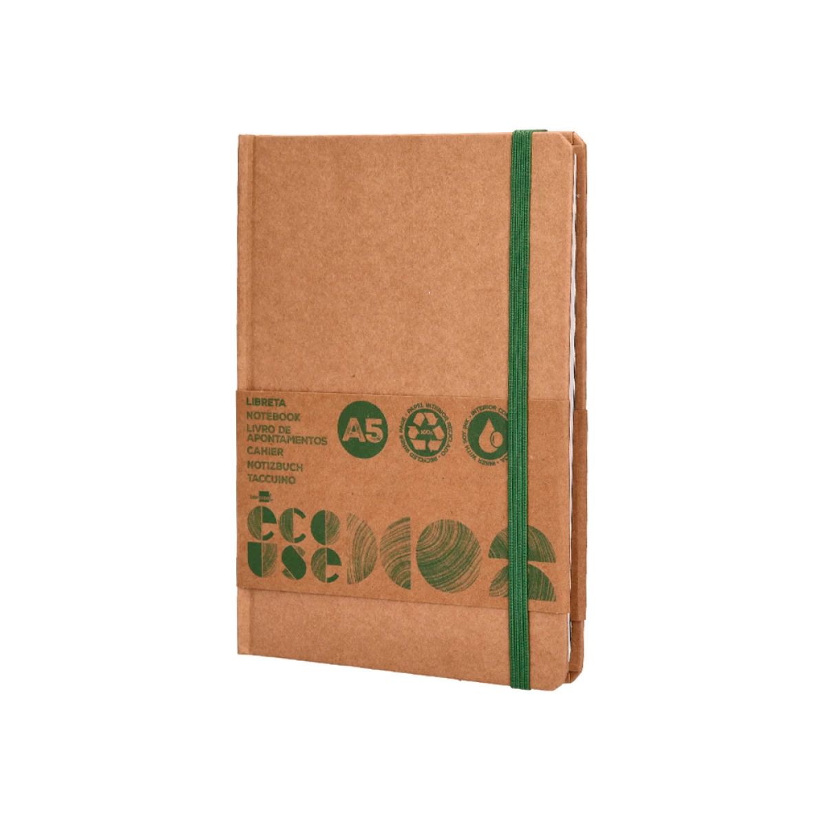 Galery – Caderno agrafado liderpapel ecouse 100% reciclado a5 96 folhas 70g/m2 pautado com elastico e marcador paginas0