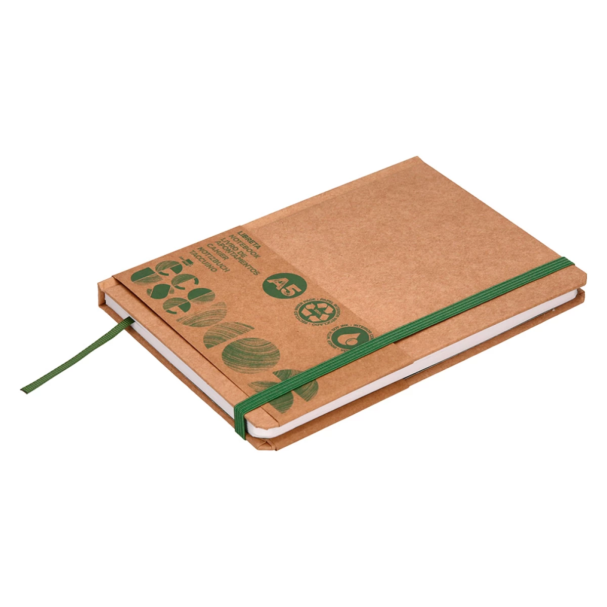 Galery – Caderno agrafado liderpapel ecouse 100% reciclado a5 96 folhas 70g/m2 pautado com elastico e marcador paginas0