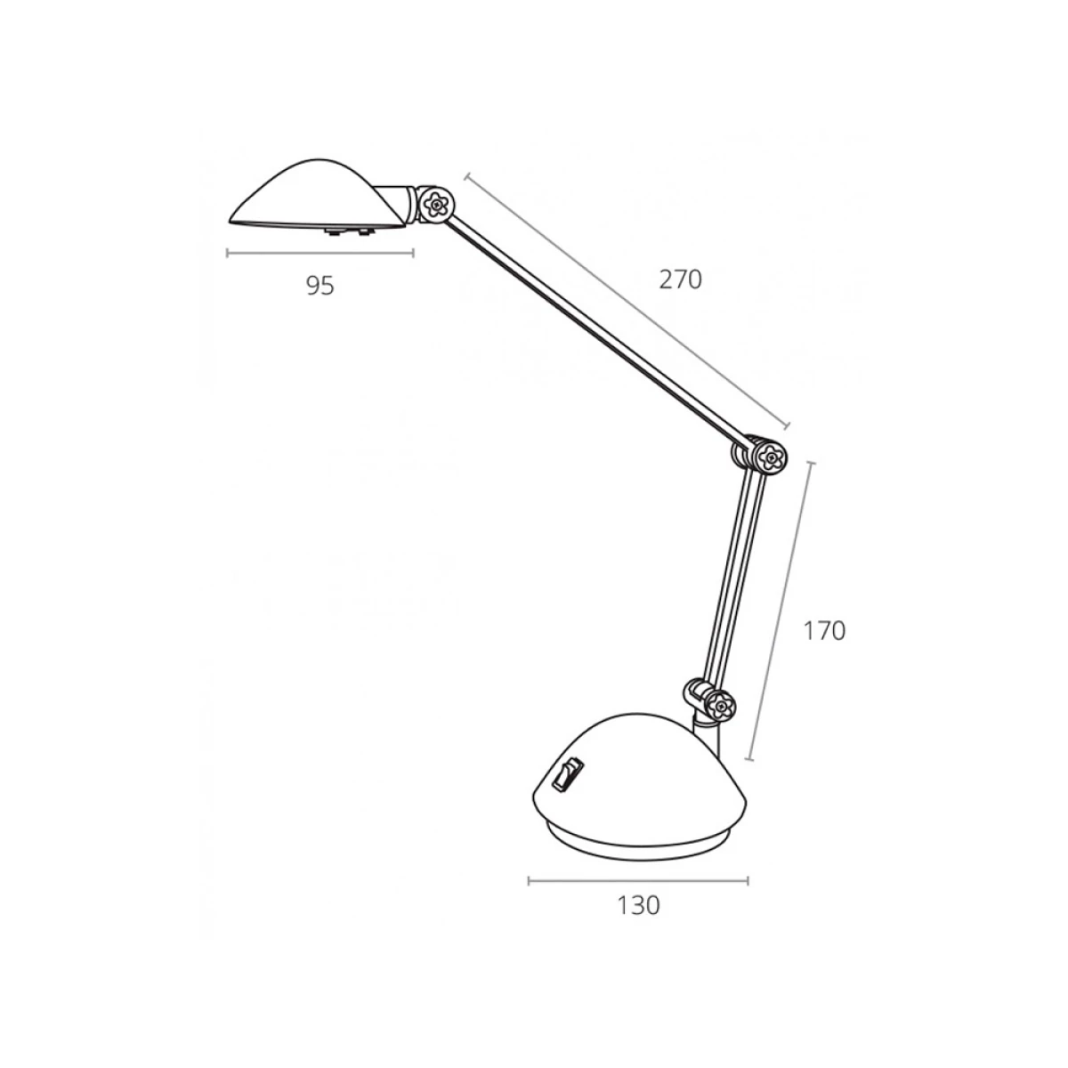 Galery – Candeeiro de escritorio archivo 2000 com braco duplo articulado regulavel em altura led 3w cor prata metalizada0