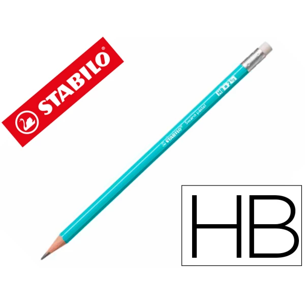 Thumbnail-Lapis de grafite stabilo swano com borracha mina 2,2 mm dureza hb azul pastel – 12 unidades