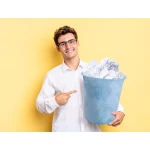 Galery – Cesto de papeis em plastico liderpapel ecouse 100% reciclado celeste translucido 13 litros 275×285 mm0