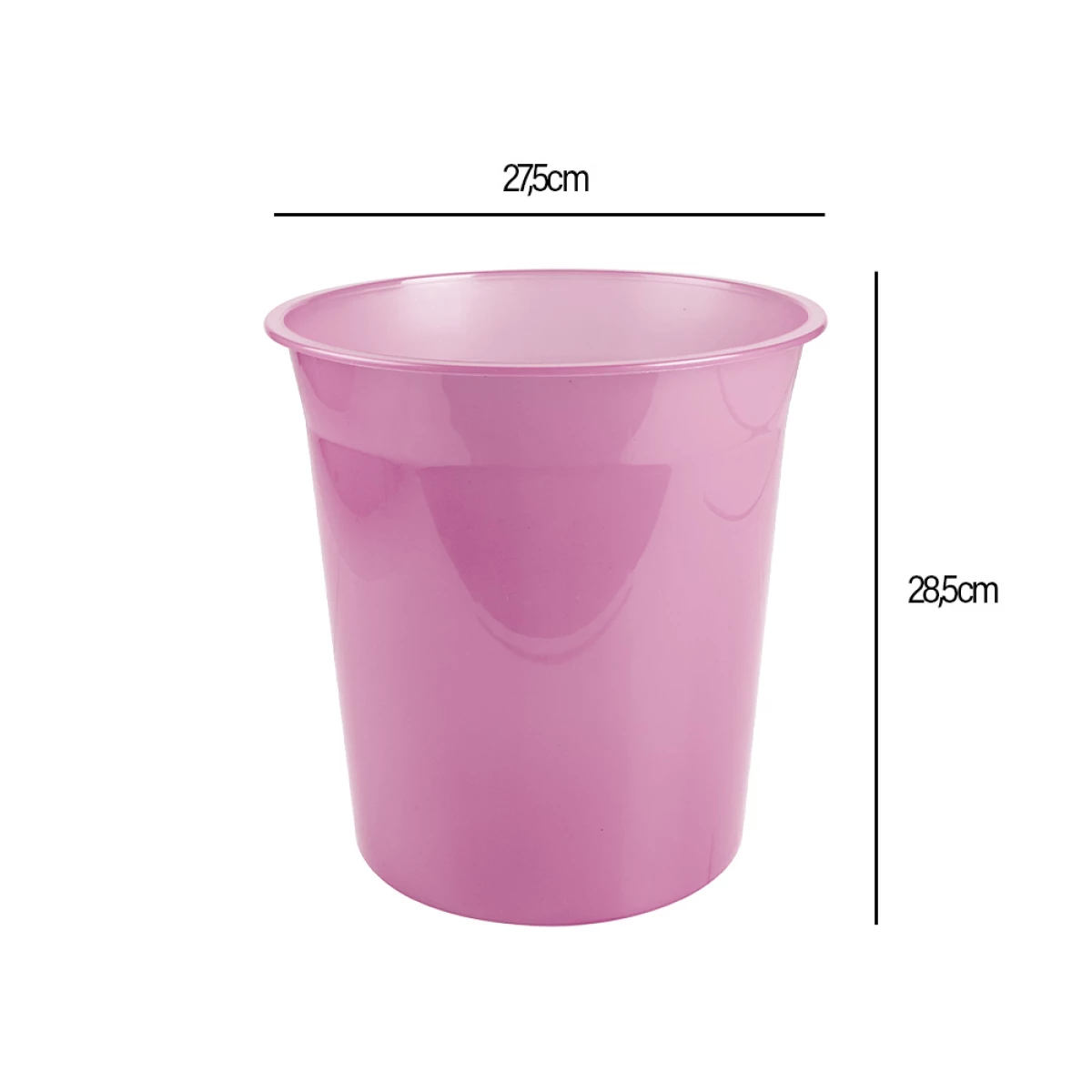 Galery – Cesto de papeis em plastico liderpapel ecouse 100% reciclado rosa translucido 13 litros 275×285 mm0