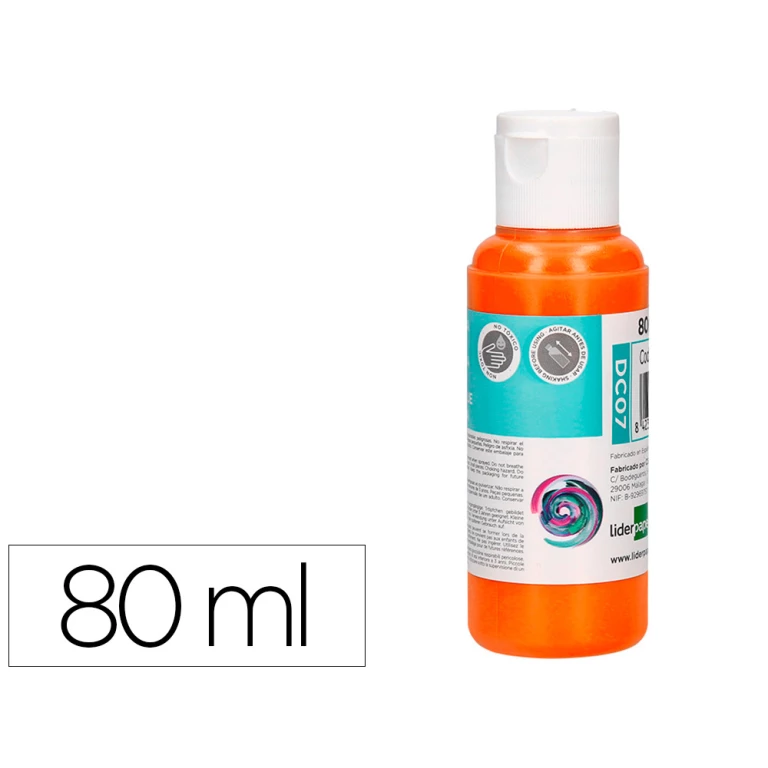 Thumbnail-Pintura acrilica liderpapel frasco de 80 ml laranja